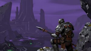 Одинокий воин в пустоши олицетворяет хардкорный старт в MMORPG: выживание в 2026 году