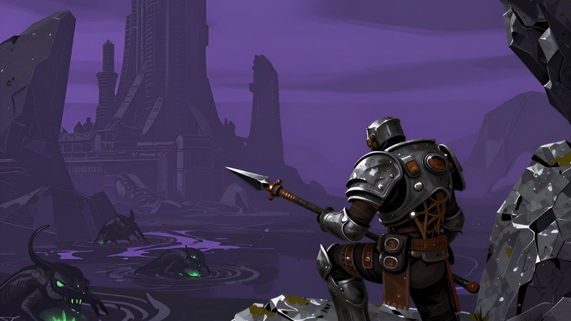 Одинокий воин в пустоши олицетворяет хардкорный старт в MMORPG: выживание в 2026 году